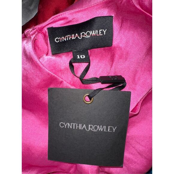 NWT CYNTHIA ROWLEY Claudia Silk Bias Sleeveless Midi Dress - Pink Size 10 $495 - Picture 8 of 8